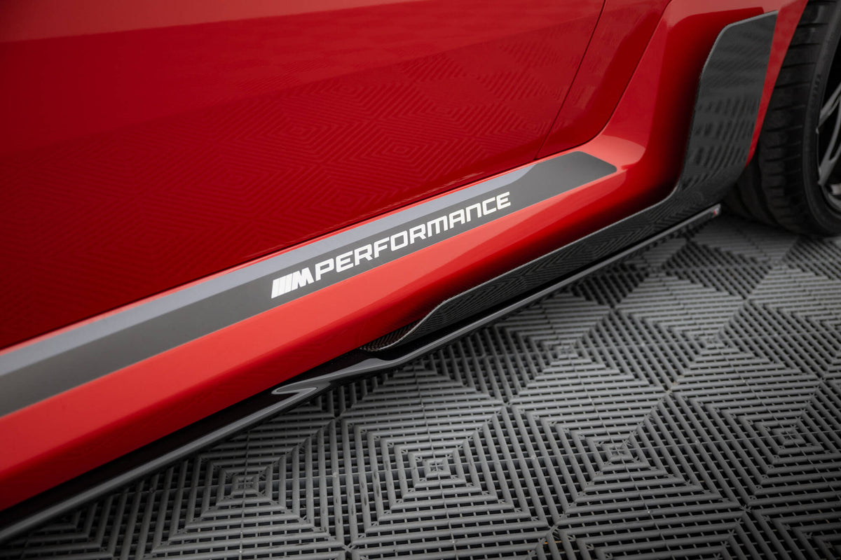 Street+ Seitenschweller Leisten passend für BMW M2 M-Performance G87 schwarz Hochglanz – Ansicht 1
