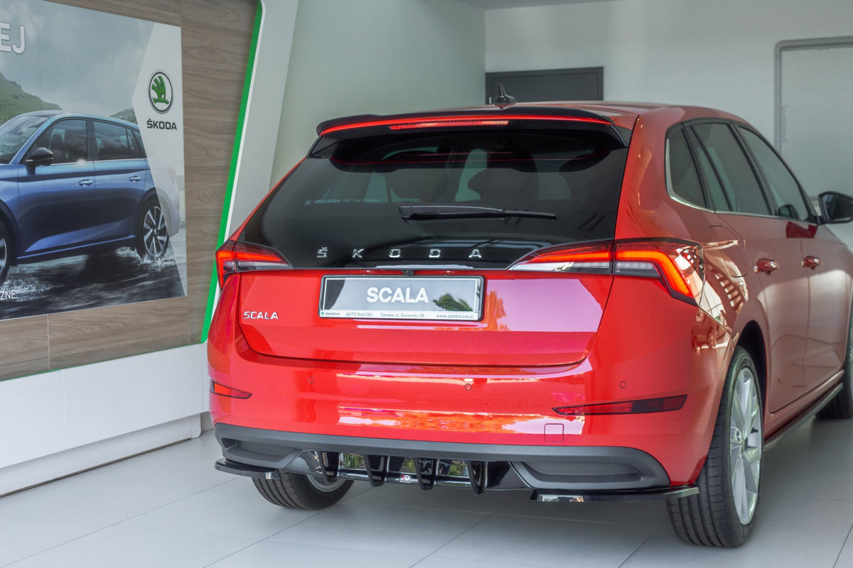 Heck Ansatz Flaps Diffusor passend für Skoda Scala schwarz Hochglanz – Ansicht 3