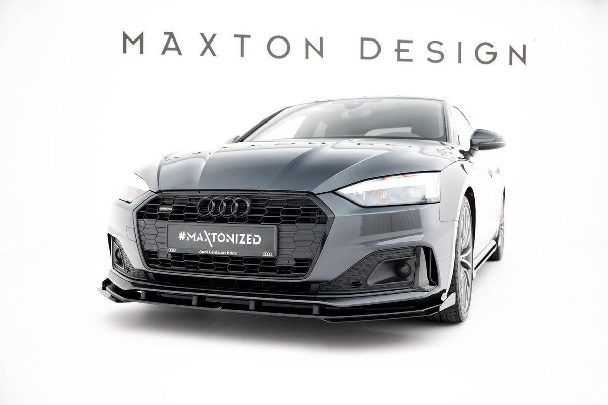 Street Pro Street+ Spoilerlippe Front Ansatz + Flaps passend für Audi A5 F5 Facelift schwarz Hochglanz – Ansicht 5