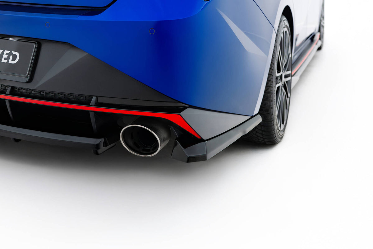 Heck Ansatz Flaps Diffusor passend für Hyundai Elantra N Mk7 schwarz Hochglanz – Ansicht 4