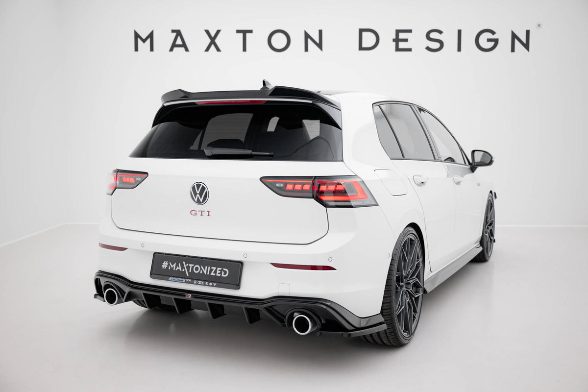 Heck Ansatz Flaps Diffusor V.3 passend für VW Golf GTI Mk8 schwarz Hochglanz – Ansicht 1