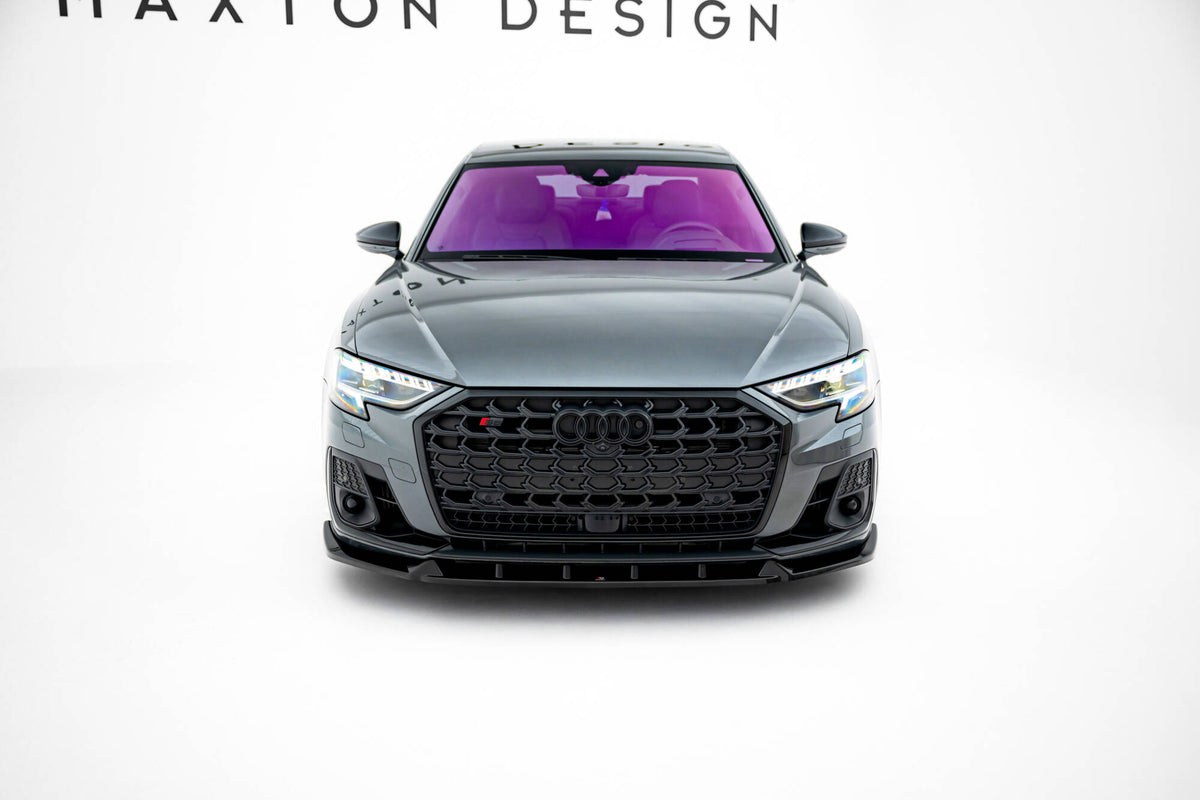 Street+ Spoilerlippe Front Ansatz V.2 passend für Audi S8 / A8 S-Line D5 Facelift schwarz Hochglanz – Ansicht 1