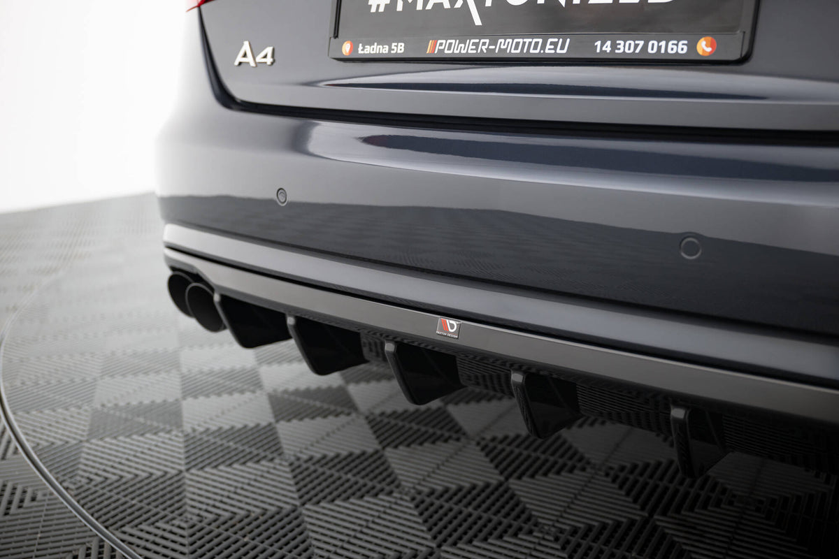 Diffusor Heck Ansatz passend für Audi A4 B8 Facelift (Doppelauspuff li.) – Ansicht 3