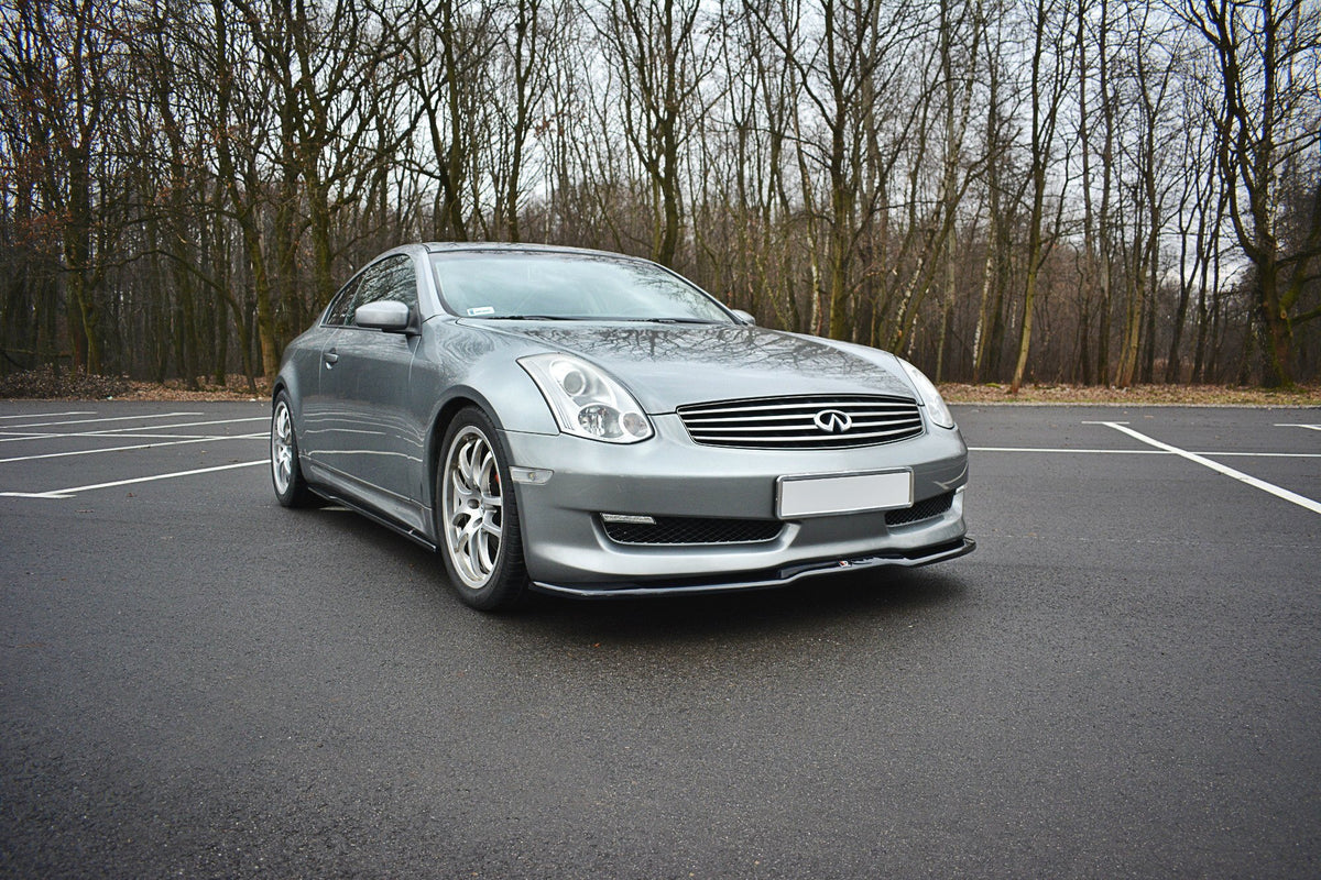 Street+ Spoilerlippe Front Ansatz V.1 passend für INFINITI G35 COUPE schwarz Hochglanz – Ansicht 1