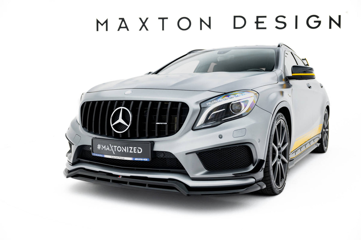 Street+ Spoilerlippe Front Ansatz passend für Mercedes-Benz GLA 45 AMG Off-roader X156 schwarz Hochglanz – Ansicht 3