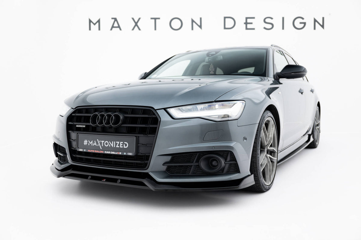Street+ Spoilerlippe Front Ansatz V.3 passend für Audi A6 / A6 C7 S-line/ S6 C7 Facelift schwarz Hochglanz – Ansicht 3