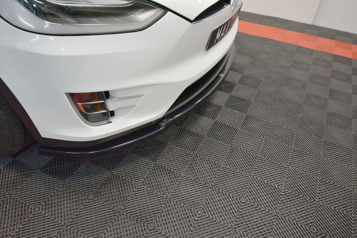 Street+ Spoilerlippe Front Ansatz V.1 passend für TESLA MODEL X schwarz Hochglanz – Ansicht 4