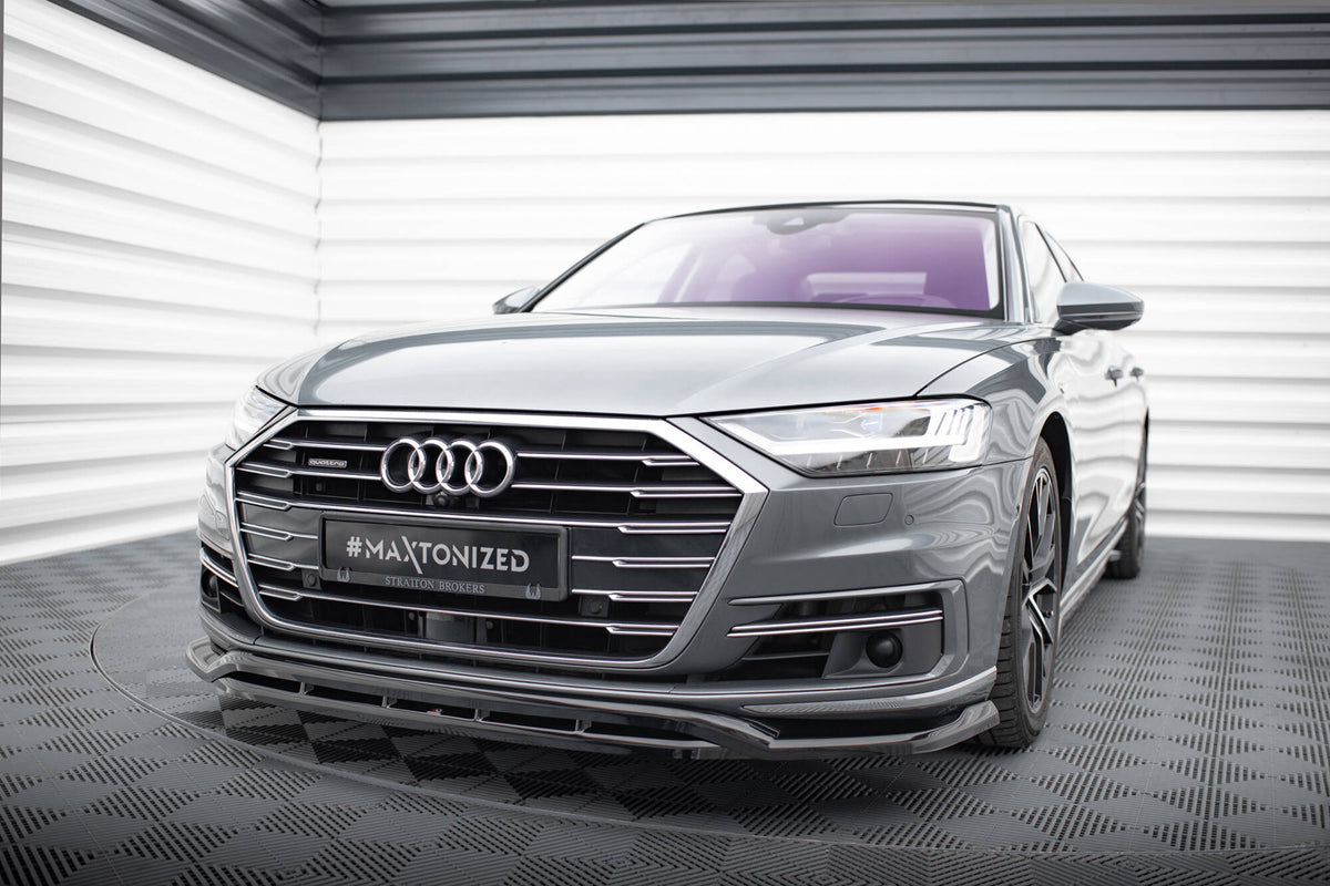Street+ Spoilerlippe Front Ansatz passend für Audi A8 D5 schwarz Hochglanz – Ansicht 3