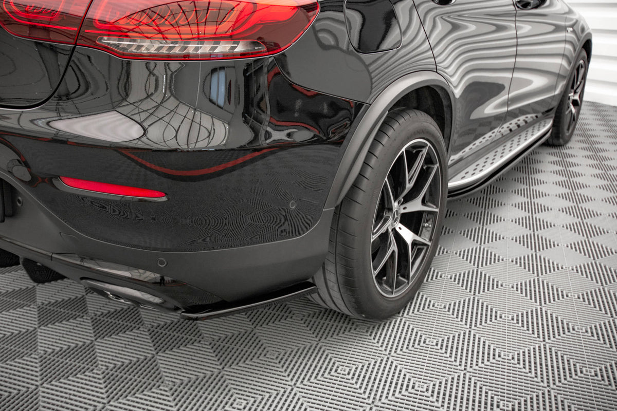 Heck Ansatz Flaps Diffusor passend für Mercedes-Benz GLC Coupe AMG-Line C253 Facelift schwarz Hochglanz – Ansicht 3