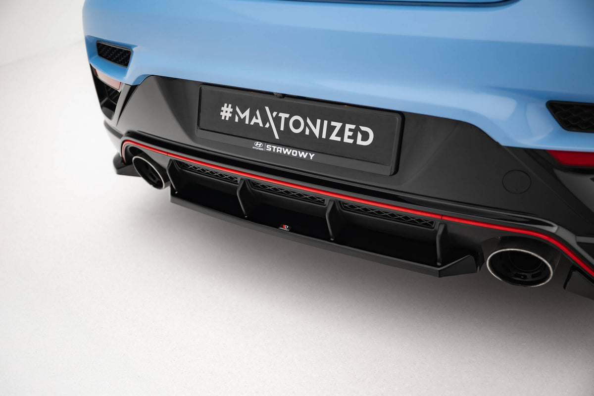 Mittlerer Diffusor Heck Ansatz passend für Hyundai Veloster N Mk2 schwarz Hochglanz – Ansicht 1