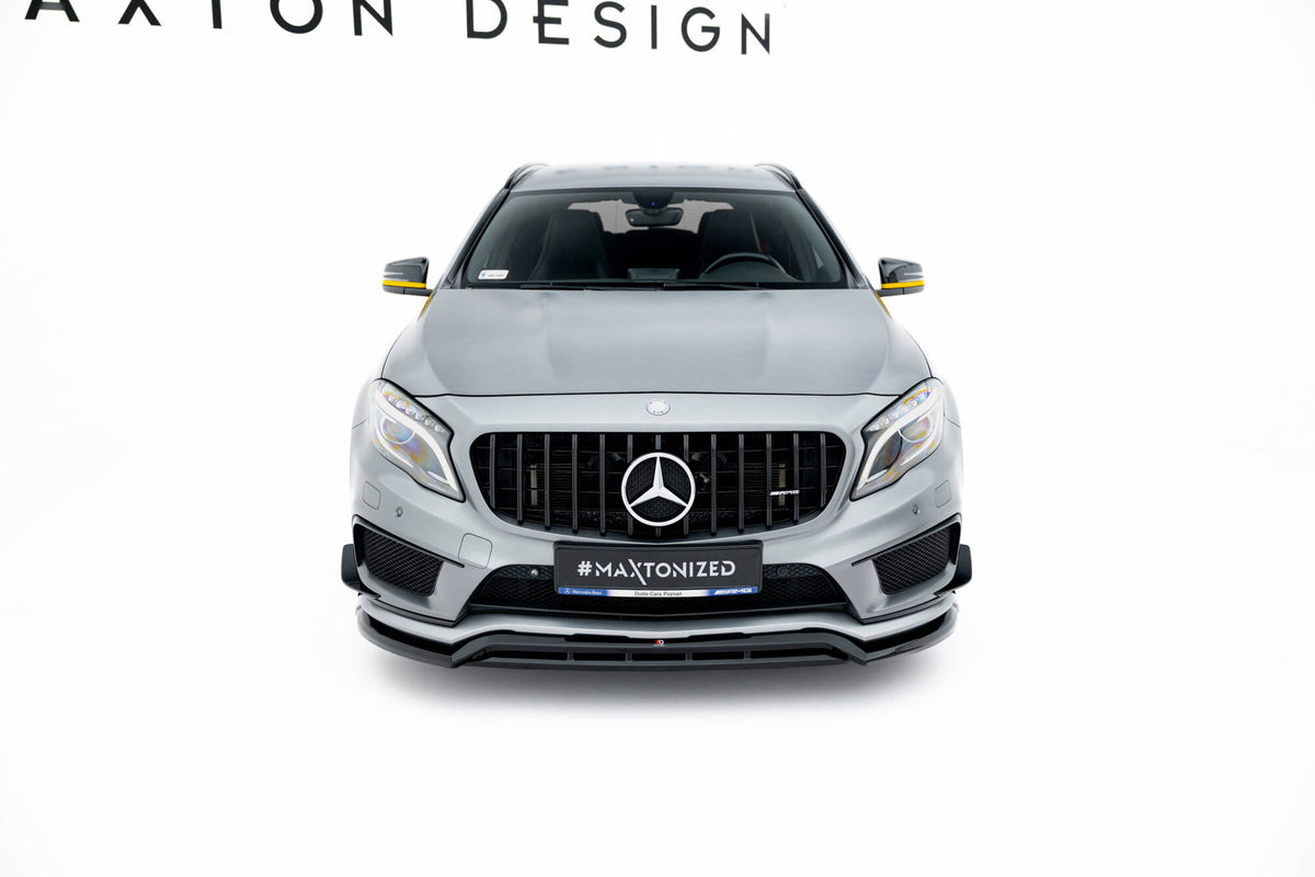 Street+ Spoilerlippe Front Ansatz passend für Mercedes-Benz GLA 45 AMG Off-roader X156 schwarz Hochglanz – Ansicht 1