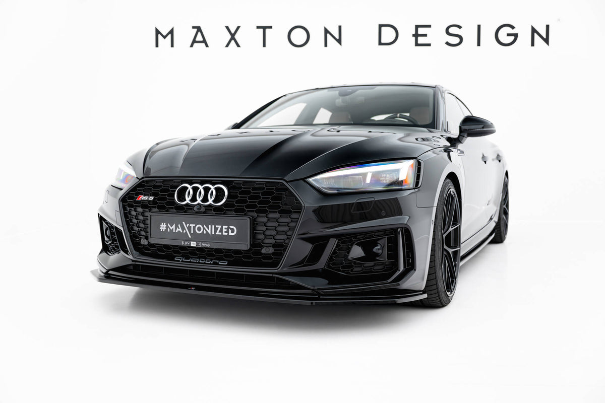 Street+ Spoilerlippe Front Ansatz V.2 passend für Audi RS5 Coupe / Sportback F5 schwarz Hochglanz – Ansicht 4