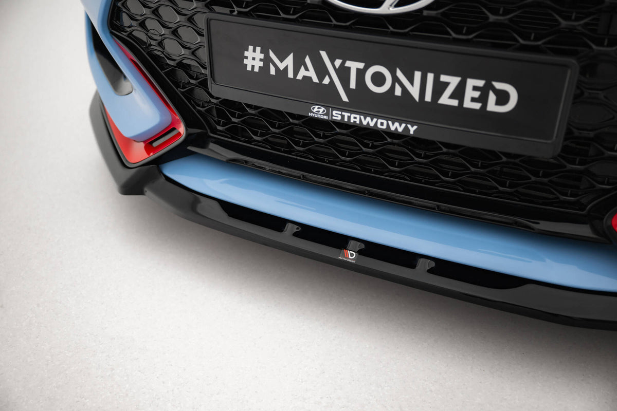 Street+ Spoilerlippe Front Ansatz V.2 passend für Hyundai Veloster N Mk2 schwarz Hochglanz – Ansicht 1
