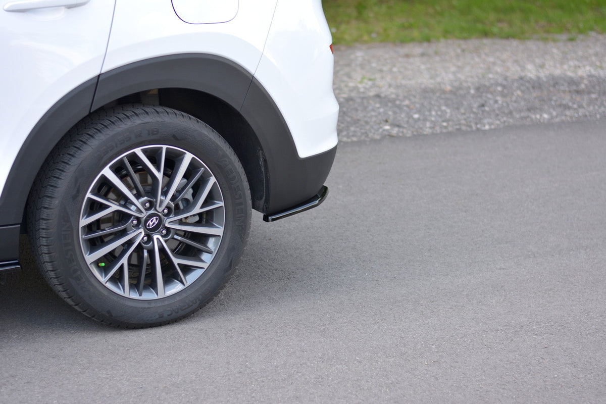 Heck Ansatz Flaps Diffusor passend für Hyundai Tucson Mk3 Facelift schwarz Hochglanz – Ansicht 4