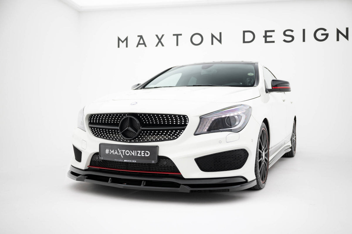 Street+ Spoilerlippe Front Ansatz passend für Mercedes-Benz CLA AMG-Line C117 schwarz Hochglanz – Ansicht 3