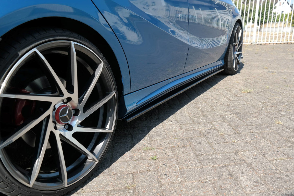 Street+ Seitenschweller Leisten passend für Mercedes-Benz A  AMG-Line W176  schwarz Hochglanz – Ansicht 2