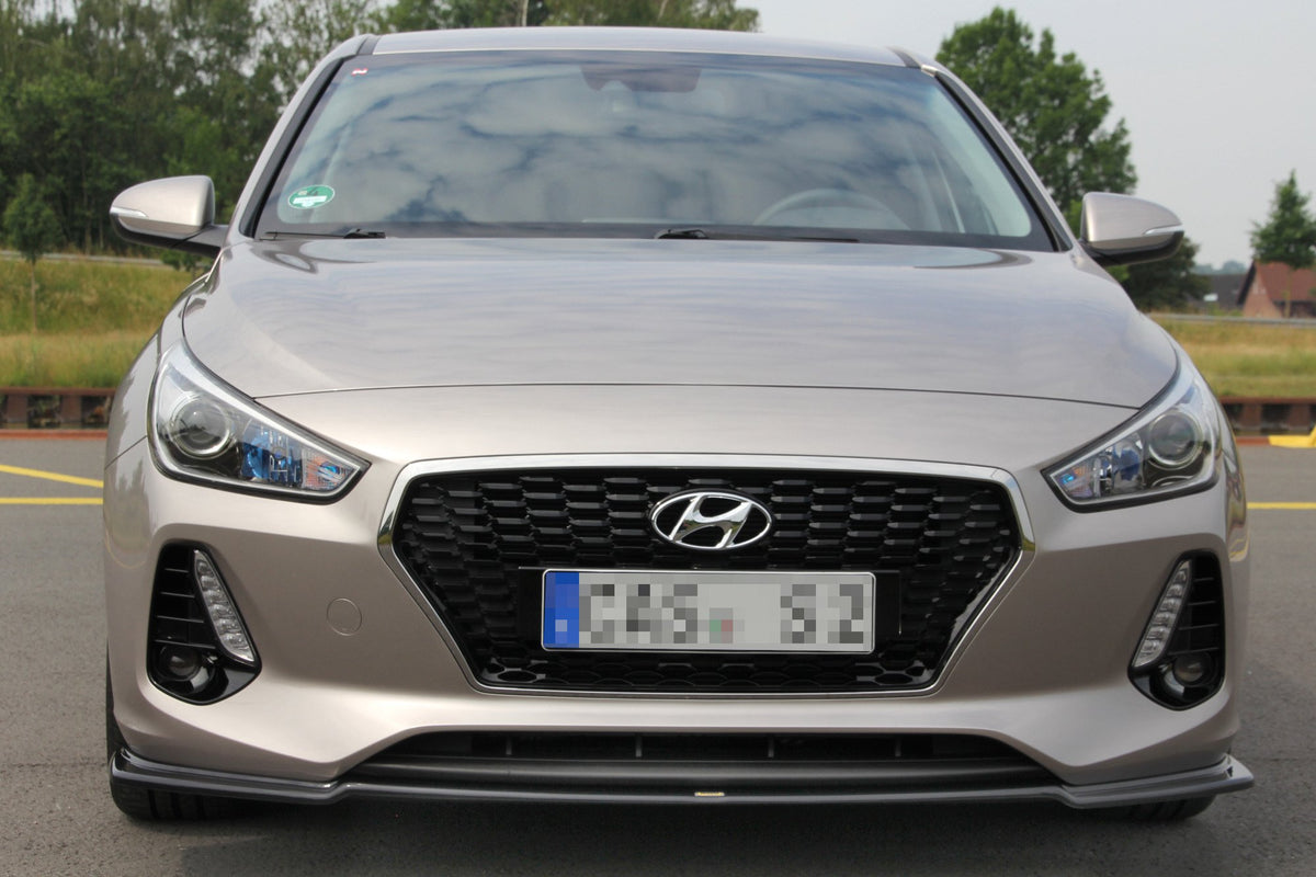 Street+ Spoilerlippe Front Ansatz V.1 passend für HYUNDAI I30 MK3 HATCHBACK  schwarz Hochglanz – Ansicht 3