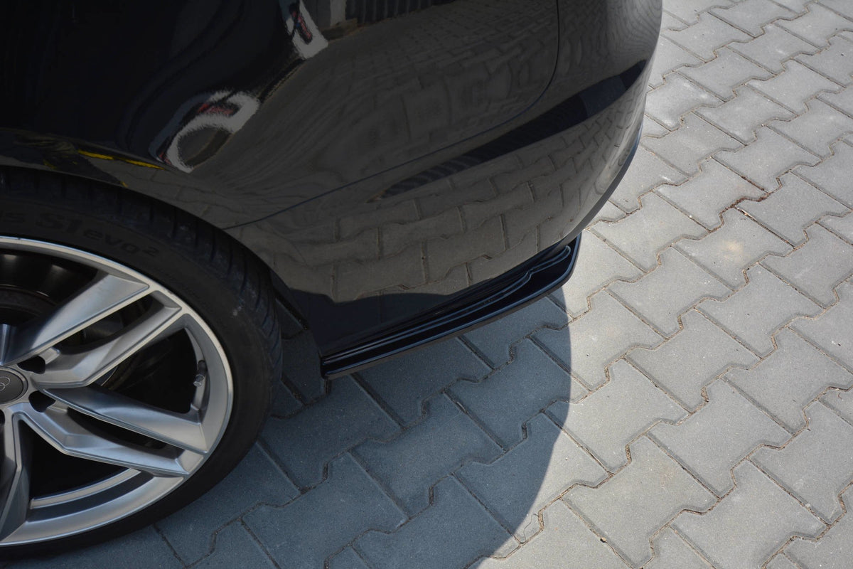 Heck Ansatz Flaps Diffusor passend für Audi A5 S-Line 8T FL Sportback  schwarz Hochglanz – Ansicht 3