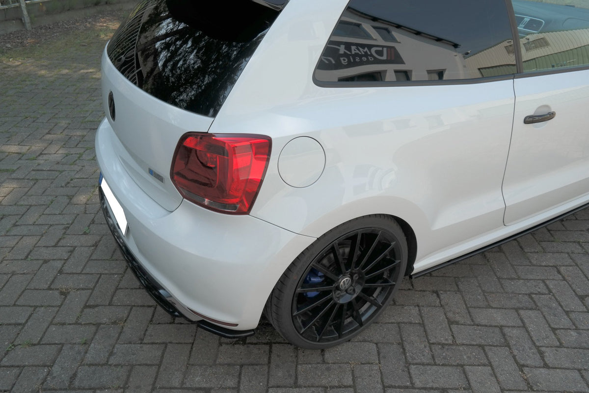 Heck Ansatz Flaps Diffusor passend für VW Polo WRC Mk5  schwarz Hochglanz – Ansicht 3