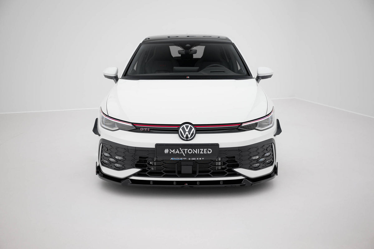 Street+ Spoilerlippe Front Ansatz V.2 + Flaps passend für VW Golf GTI / GTE / R-Line Mk8 Facelift – Ansicht 1
