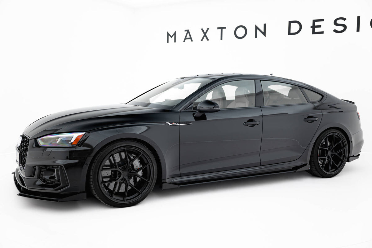 Street Pro Street+ Seitenschweller Leisten + Flaps passend für Audi RS5 Sportback F5 schwarz Hochglanz – Ansicht 1