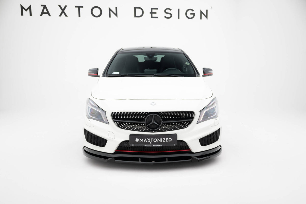 Street+ Spoilerlippe Front Ansatz passend für Mercedes-Benz CLA AMG-Line C117 schwarz Hochglanz – Ansicht 1