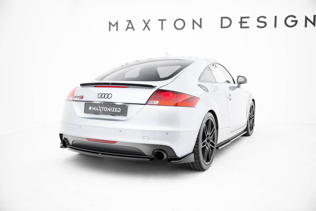 Heck Ansatz Flaps Diffusor passend für Audi TT S-Line 8J Facelift schwarz Hochglanz – Ansicht 3