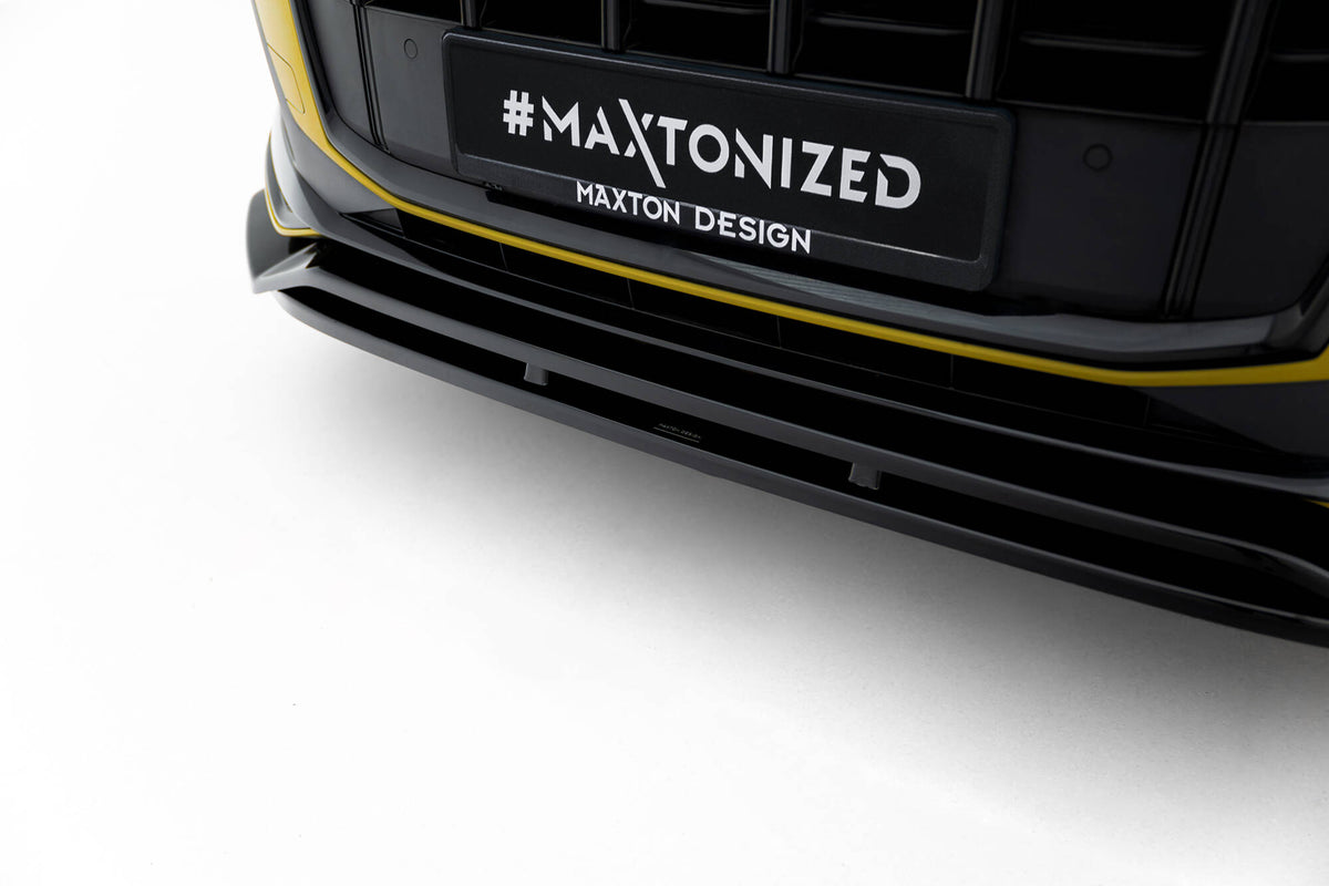Street+ Spoilerlippe Front Ansatz V.1 passend für Audi SQ7 /Q7 S-Line Mk2 (4M) Facelift  schwarz Hochglanz – Ansicht 4