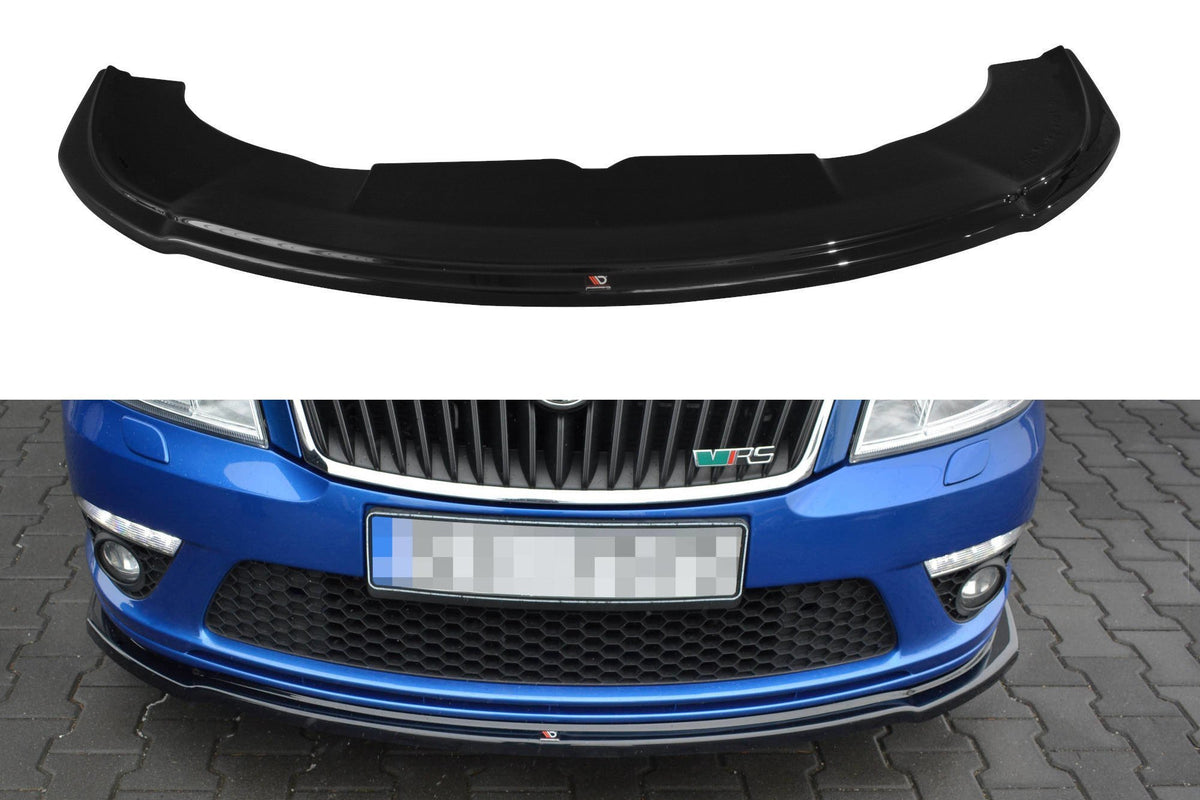 Street+ Spoilerlippe Front Ansatz V.2 passend für Skoda Octavia RS Mk2 FL schwarz Hochglanz – Ansicht 2