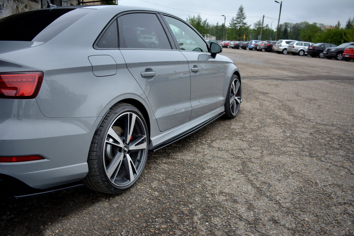 Street+ Seitenschweller Leisten passend für Audi RS3 Limousine 8V Facelift schwarz Hochglanz – Ansicht 4