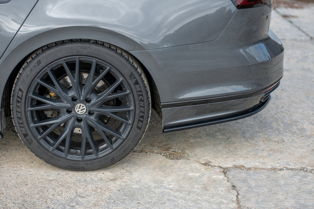 Heck Ansatz Flaps Diffusor passend für VW Passat R-Line B8 schwarz Hochglanz – Ansicht 3