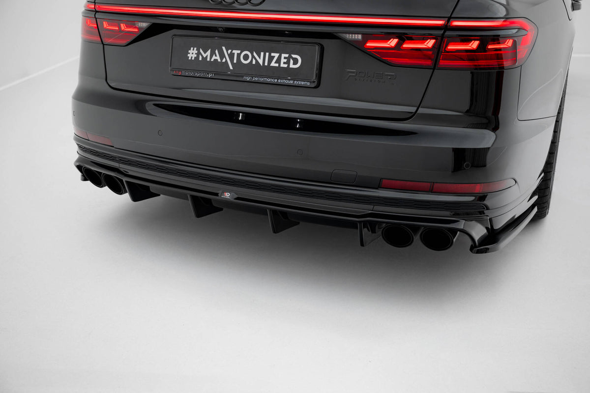 Heck Ansatz Flaps Diffusor V.2 passend für Audi S8 D5 schwarz Hochglanz – Ansicht 3