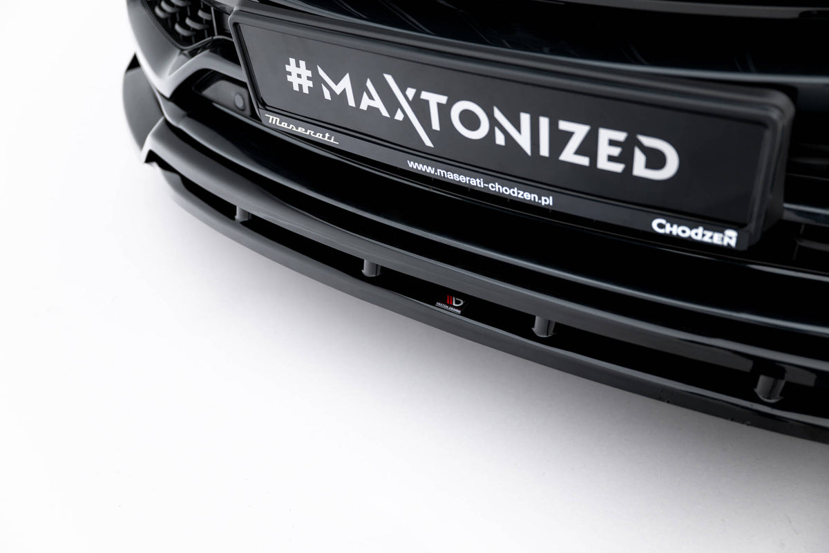 Street+ Spoilerlippe Front Ansatz passend für Maserati Levante GT Mk1 Facelift schwarz Hochglanz – Ansicht 4