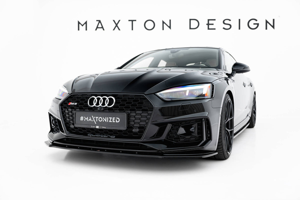Street+ Spoilerlippe Front Ansatz V.1 passend für Audi RS5 Coupe / Sportback F5 schwarz Hochglanz – Ansicht 4