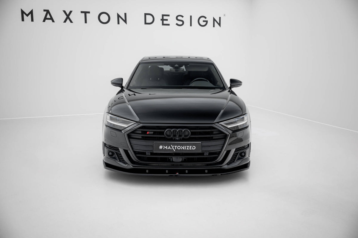 Street+ Spoilerlippe Front Ansatz V.2 passend für Audi S8 / A8 S-Line D5 schwarz Hochglanz – Ansicht 1