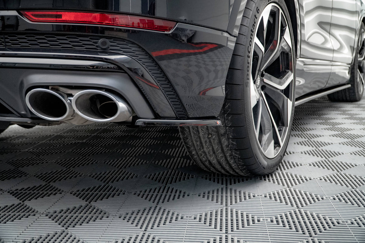 Heck Ansatz Flaps Diffusor passend für Audi SQ8 Mk1 schwarz Hochglanz – Ansicht 3