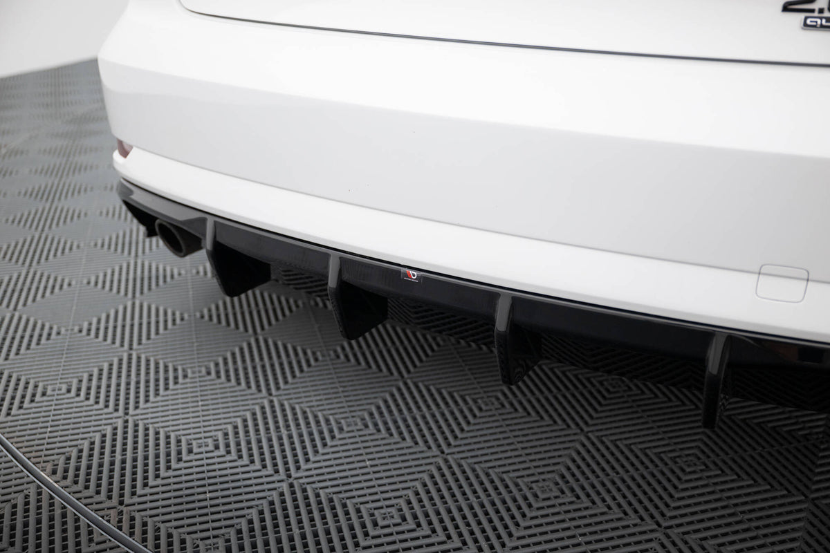 Diffusor Heck Ansatz passend für Audi A3 Limousine 8V Facelift  (Einzelauspuff li. re.) – Ansicht 5