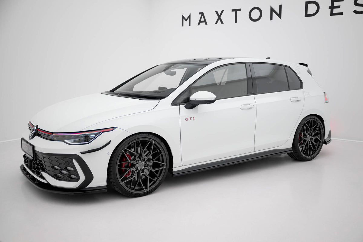 Street+ Seitenschweller Leisten passend für V.1 passend für VW Golf GTI / GTE / GTI Clubsport / GTD / R-Line Mk8 schwarz Hochglanz – Ansicht 3