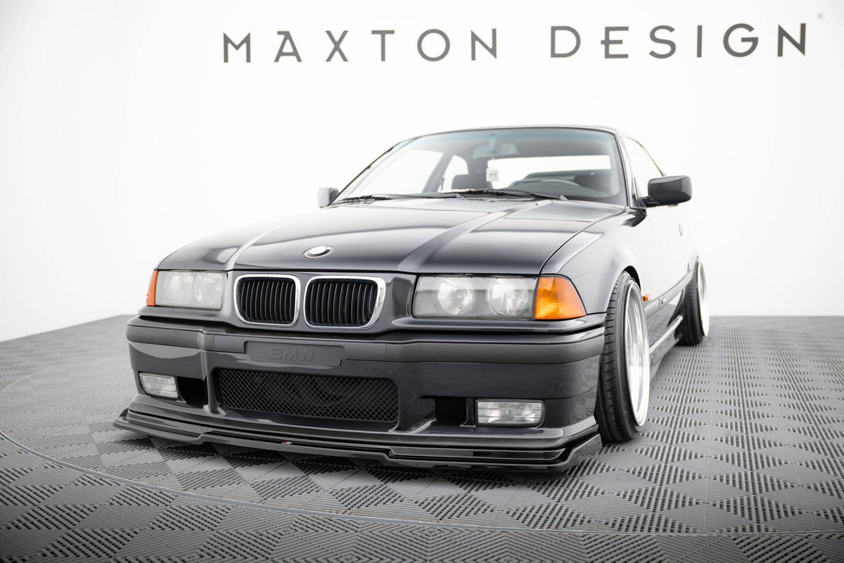 Street+ Spoilerlippe Front Ansatz V.1 passend für BMW M3 / 3 M-Paket Coupe / Cabrio E36 schwarz Hochglanz – Ansicht 4