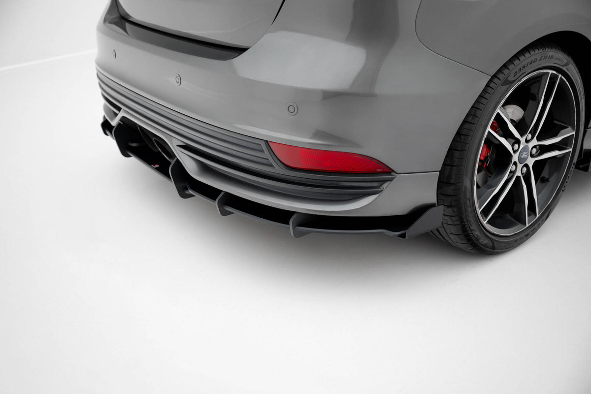 Street Pro Heckschürze + Flaps passend für Ford Focus ST Mk3 Facelift schwarz Hochglanz – Ansicht 4