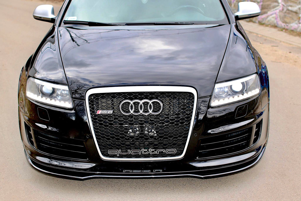 Street+ Spoilerlippe Front Ansatz passend für Audi RS6 C6 schwarz Hochglanz – Ansicht 1