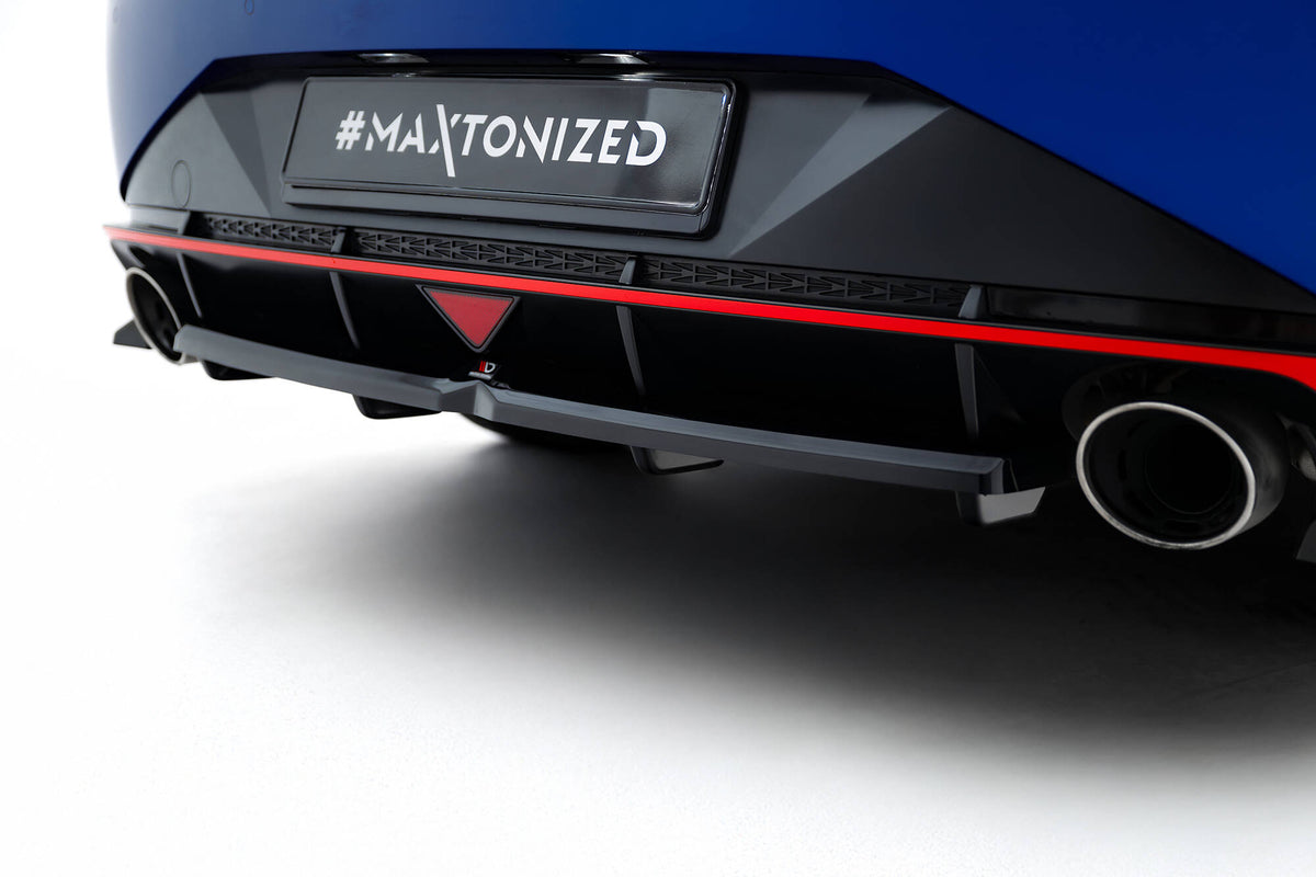 Mittlerer Diffusor Heck Ansatz DTM Look passend für Hyundai Elantra N Mk7 schwarz Hochglanz – Ansicht 3