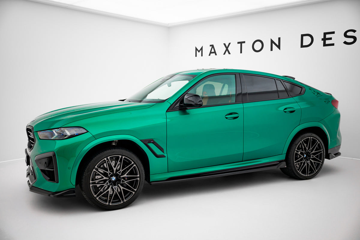 Street+ Seitenschweller Leisten passend für BMW X6 M F96 Facelift schwarz Hochglanz – Ansicht 1