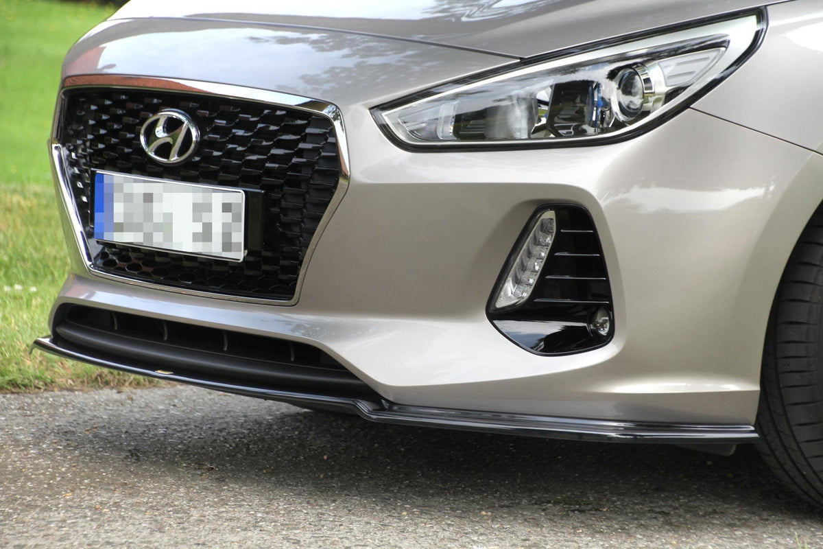 Street+ Spoilerlippe Front Ansatz V.1 passend für HYUNDAI I30 MK3 HATCHBACK  schwarz Hochglanz – Ansicht 2