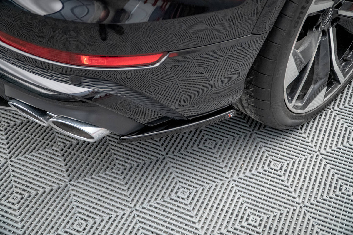 Heck Ansatz Flaps Diffusor passend für Audi SQ8 Mk1 schwarz Hochglanz – Ansicht 1
