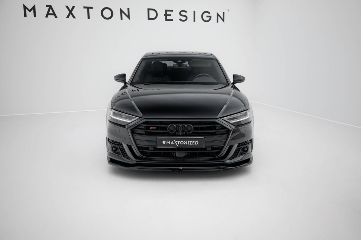 Street+ Spoilerlippe Front Ansatz V.1 passend für Audi S8 / A8 S-Line D5 schwarz Hochglanz – Ansicht 3