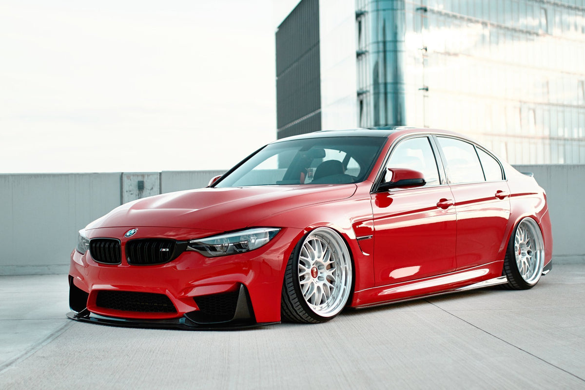 Front Ansatz für + Rahmen Fur Seitlich Lufteinlasse BMW M3 F80 schwarz matt – Ansicht 2