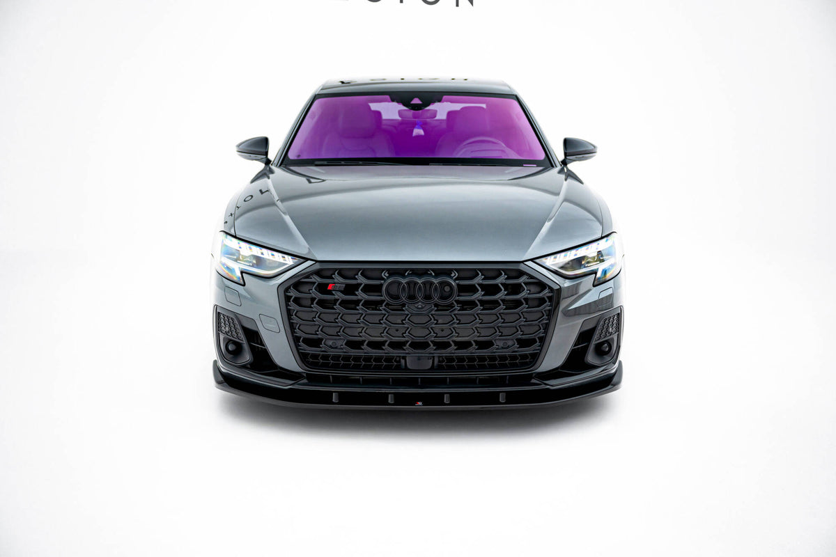 Street+ Spoilerlippe Front Ansatz V.1 passend für Audi S8 / A8 S-Line D5 Facelift schwarz Hochglanz – Ansicht 1