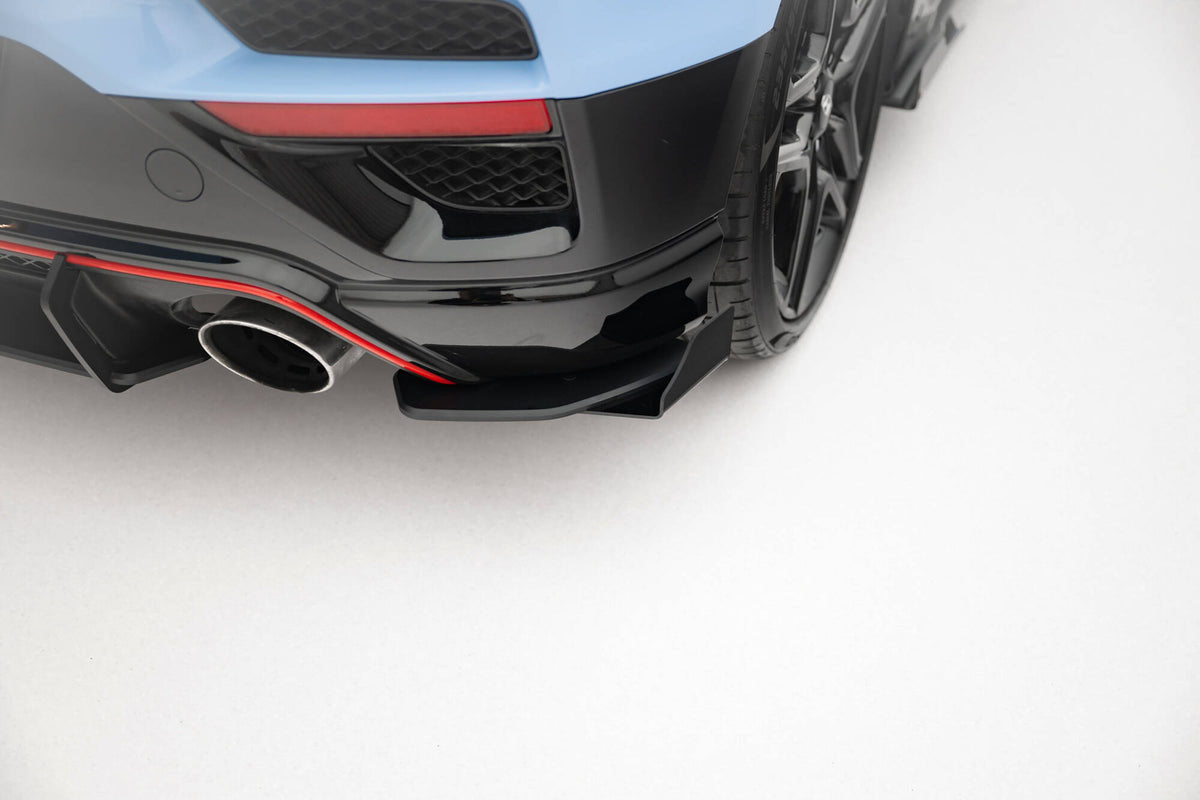 Street Pro Heck Ansatz Flaps Diffusor + Flaps passend für Hyundai Veloster N Mk2 schwarz Hochglanz – Ansicht 1