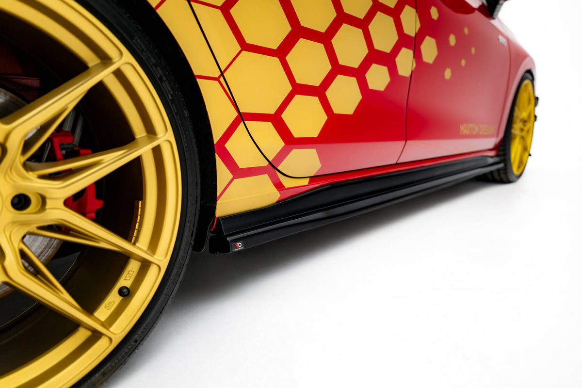 Street+ Seitenschweller Leisten V.2 passend für VW Golf GTI Clubsport Mk8 Facelift schwarz Hochglanz – Ansicht 1